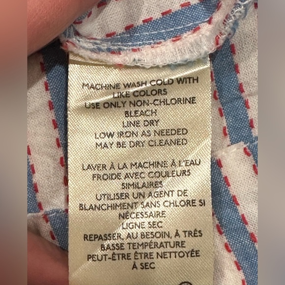 Maeve By Anthropologie The Zooey Bubble-Sleeve Blouse Button Down Striped XL - Picture 12 of 13